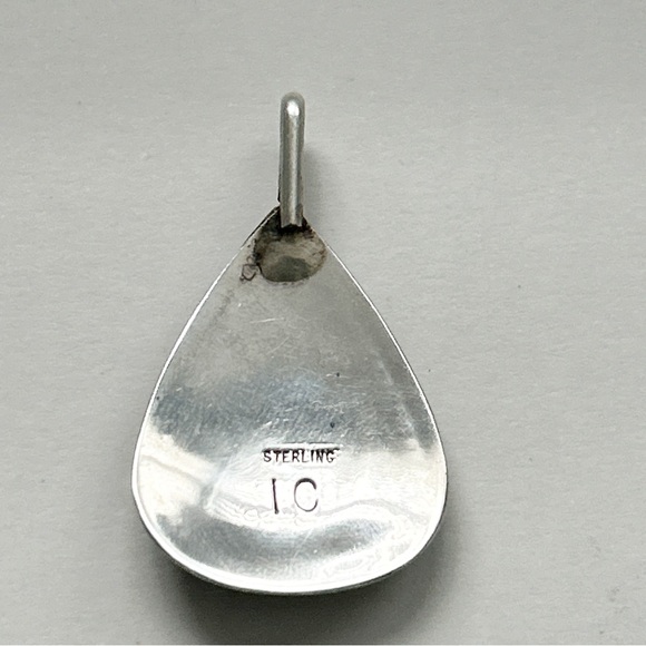 Vintage Irene Chiquito Navajo Coral Cluster Sterling Silver Pendant - Picture 5 of 6